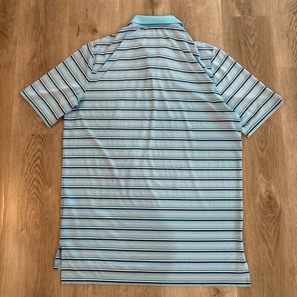 RLX Ralph Lauren Men's‎ Blue Striped Stretch Polo Shirt Short Sleeve L - Picture 5 of 11